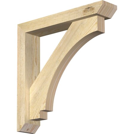 Ekena Millwork Imperial Slat Rough Sawn Bracket w/ Offset Brace, Douglas Fir, 4"W x 20"D x 20"H BKT0402X20X20IMP06RDF